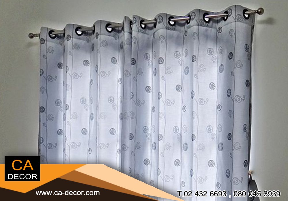 ผ้าม่านตาไก่ลายดอกไม้