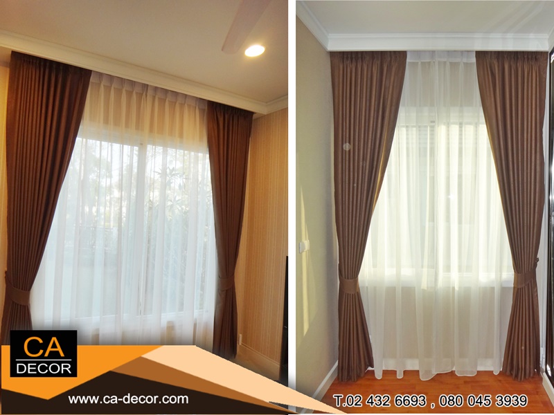 ผ้าม่านจีบ Peach curtain