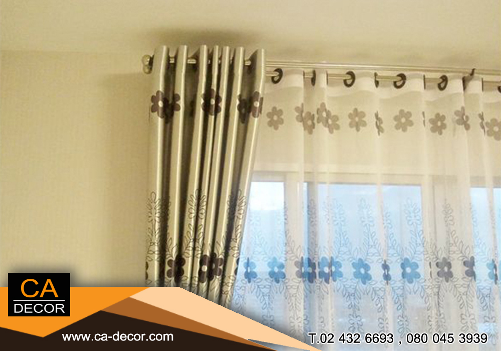 ผ้าม่านตาไก่ผ้าแบบมีผ้าโปร่ง