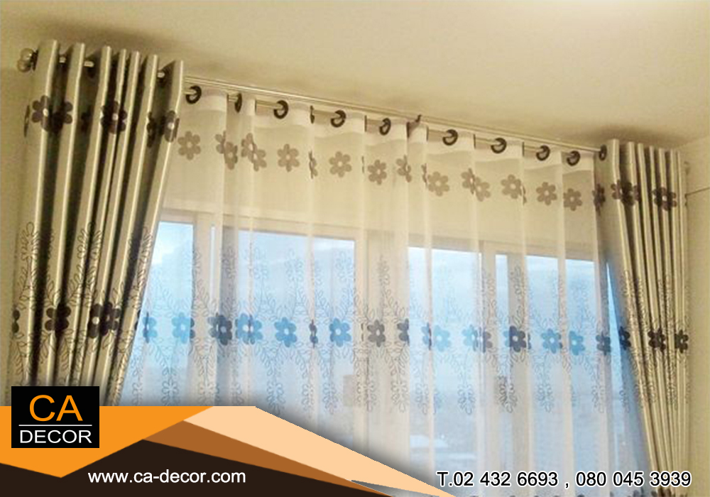 ผ้าม่านตาไก่ผ้าแบบมีผ้าโปร่ง