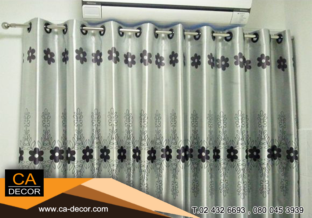 ผ้าม่านตาไก่โทนสีเงิน