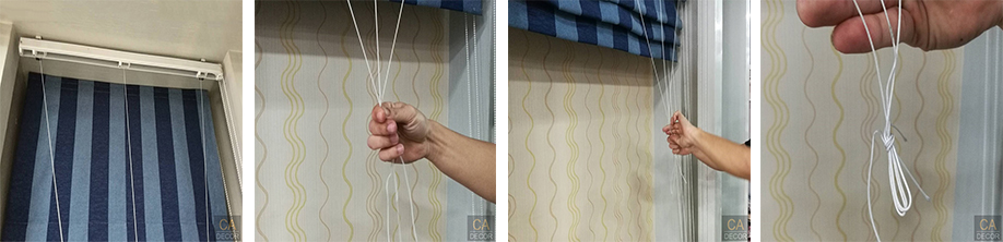 มัดเชือกม่านพับรวมกัน