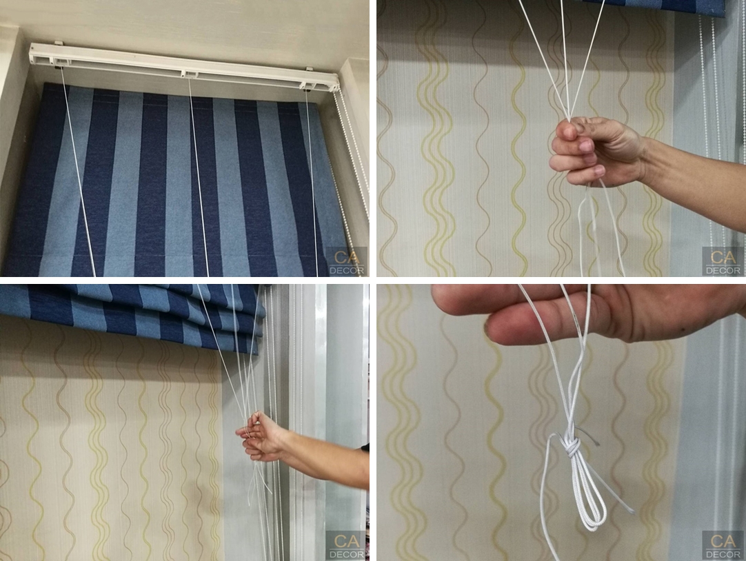 รวบเชือกม่านพับรวมกัน