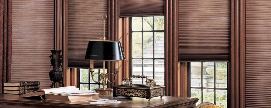 ม่านรังผึ้ง สีน้ำตาล สวย เรียบ