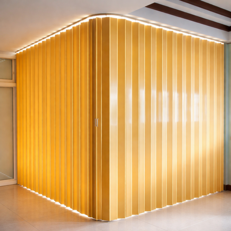 ฉากกั้นห้องพีวีซี85มม ทึบ_ลายไม้