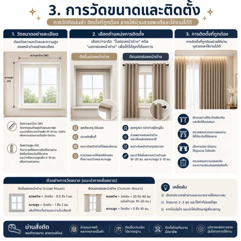 วิธีการวัดขนาดหน้าต่างและการติดตั้งผ้าม่านสั่งตัดอย่างถูกวิธี CA-DECOR