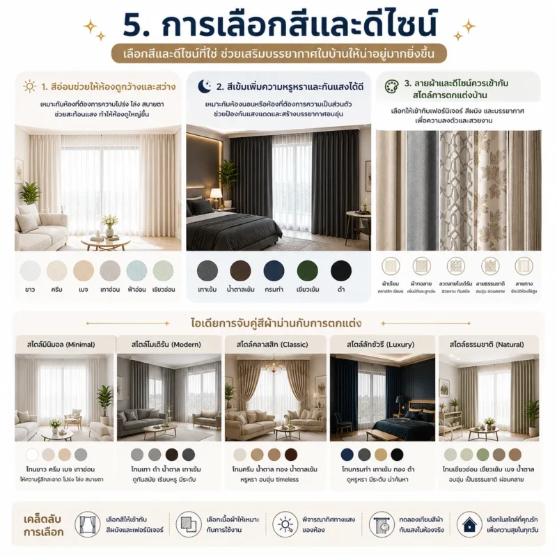 วิธีการเลือกสีและดีไซน์ผ้าม่านสั่งตัดให้เข้ากับสไตล์แต่งบ้าน CA-DECOR