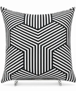 หมอนอิงลายเพชรโมเดิร์น 3D ขาว-ดำ รหัส MO-003 สำหรับตกแต่งบ้าน CA.DECOR