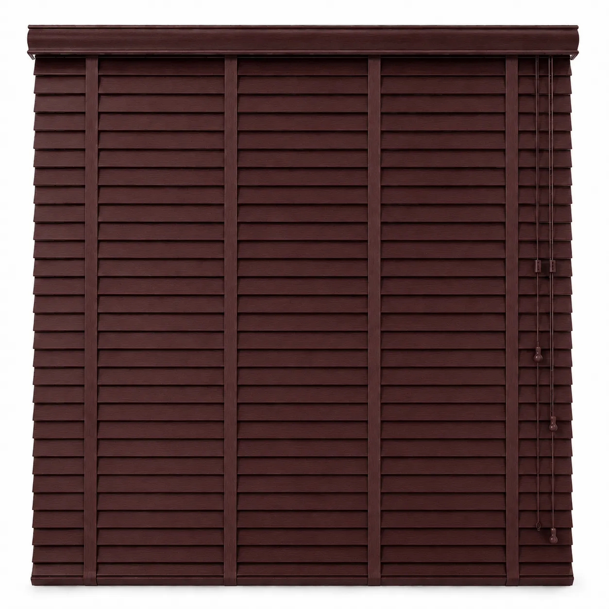 มู่ลี่ไม้รามิน RM-05 Pegon สีโอ๊คเข้ม สั่งตัดตามขนาด CA Decor